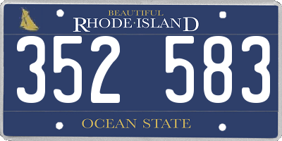 RI license plate 352583