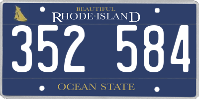 RI license plate 352584