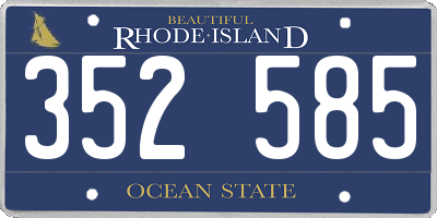 RI license plate 352585