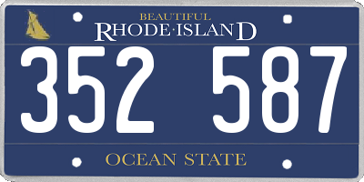 RI license plate 352587