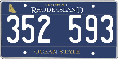 RI license plate 352593