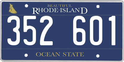 RI license plate 352601