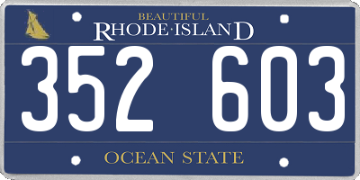 RI license plate 352603