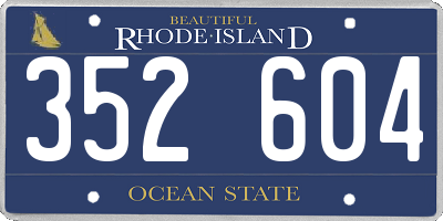 RI license plate 352604