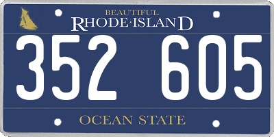 RI license plate 352605