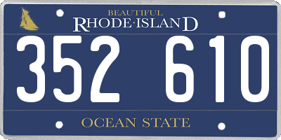 RI license plate 352610