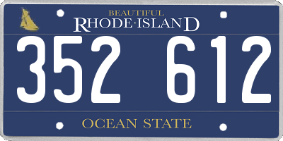 RI license plate 352612