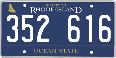 RI license plate 352616