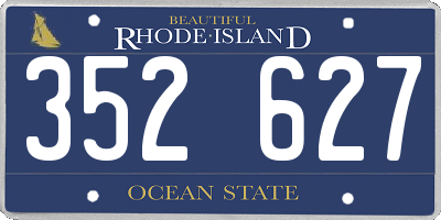 RI license plate 352627