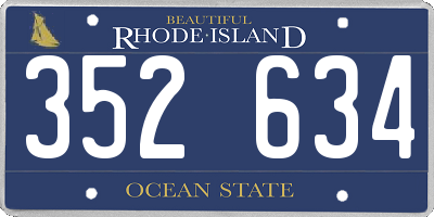 RI license plate 352634