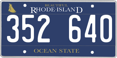 RI license plate 352640