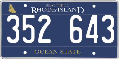 RI license plate 352643