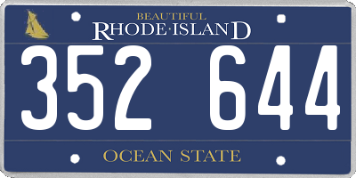 RI license plate 352644