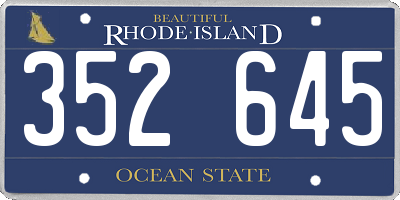 RI license plate 352645