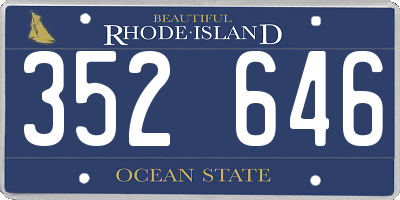 RI license plate 352646