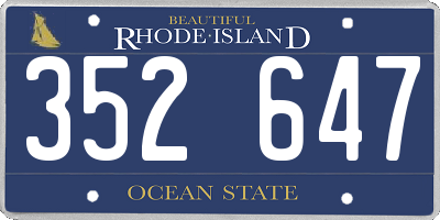 RI license plate 352647