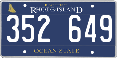 RI license plate 352649