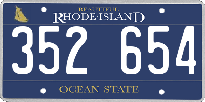 RI license plate 352654