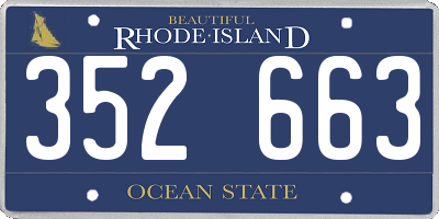 RI license plate 352663