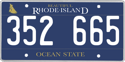 RI license plate 352665