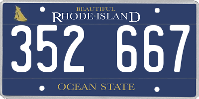 RI license plate 352667