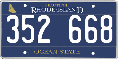 RI license plate 352668