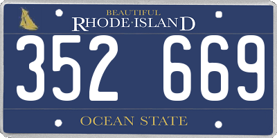 RI license plate 352669