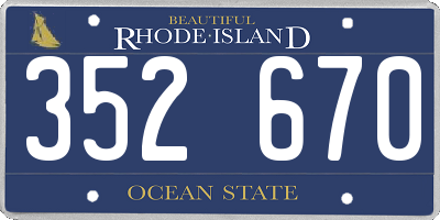 RI license plate 352670