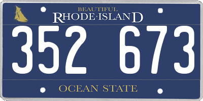 RI license plate 352673