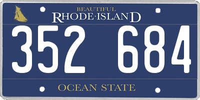 RI license plate 352684