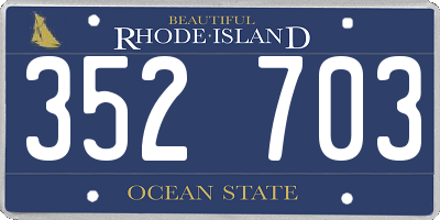 RI license plate 352703