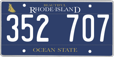 RI license plate 352707
