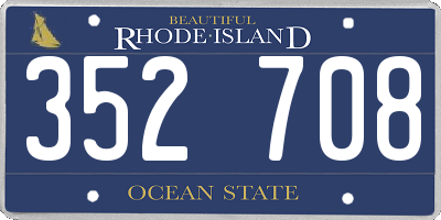 RI license plate 352708