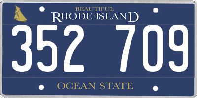 RI license plate 352709