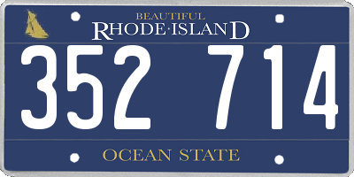 RI license plate 352714