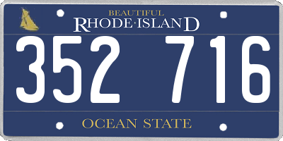 RI license plate 352716