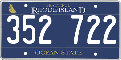 RI license plate 352722