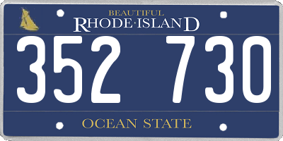 RI license plate 352730