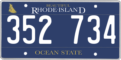 RI license plate 352734