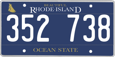 RI license plate 352738