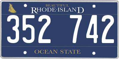 RI license plate 352742