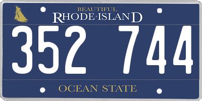 RI license plate 352744