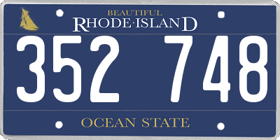 RI license plate 352748