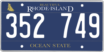 RI license plate 352749