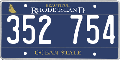 RI license plate 352754