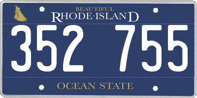 RI license plate 352755