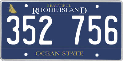RI license plate 352756