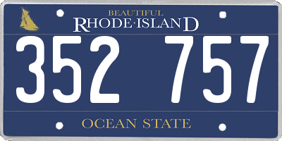 RI license plate 352757