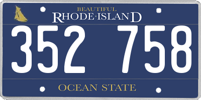 RI license plate 352758