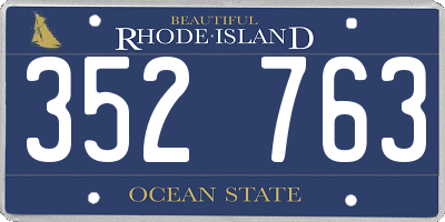 RI license plate 352763